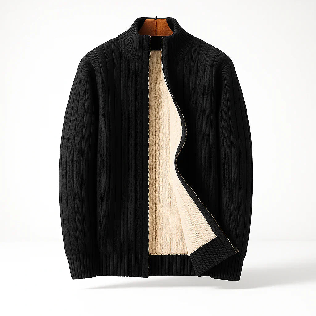 Mathias - Veste Polaire Cachemire et Laine Côtelée