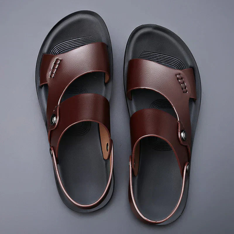 Zakaria - Sandalias de Cuero Genuino Lisas y Chic