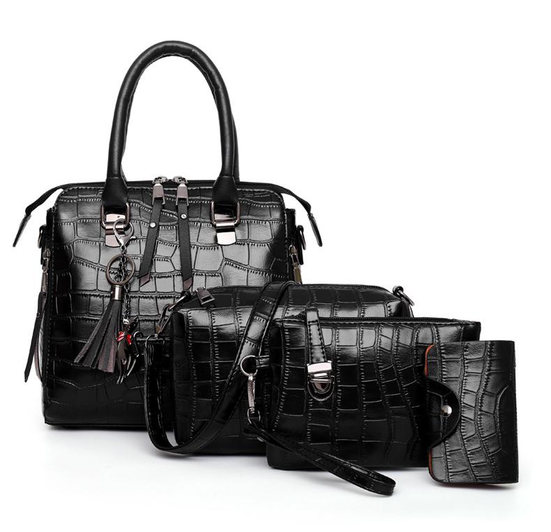 Cathy - Set de Bolsos de Cuero Cocodrilo 4pzs