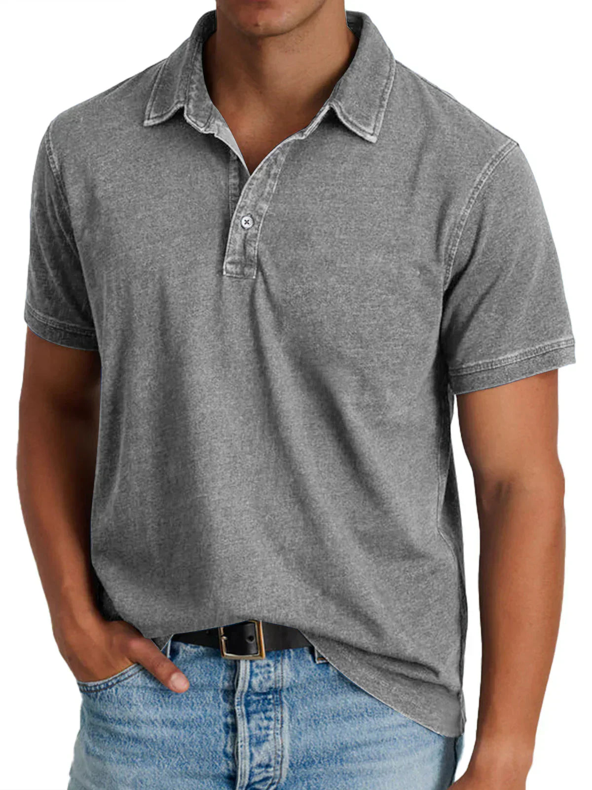 Blaise - Premium Let Denim Kvalitets Poloshirt
