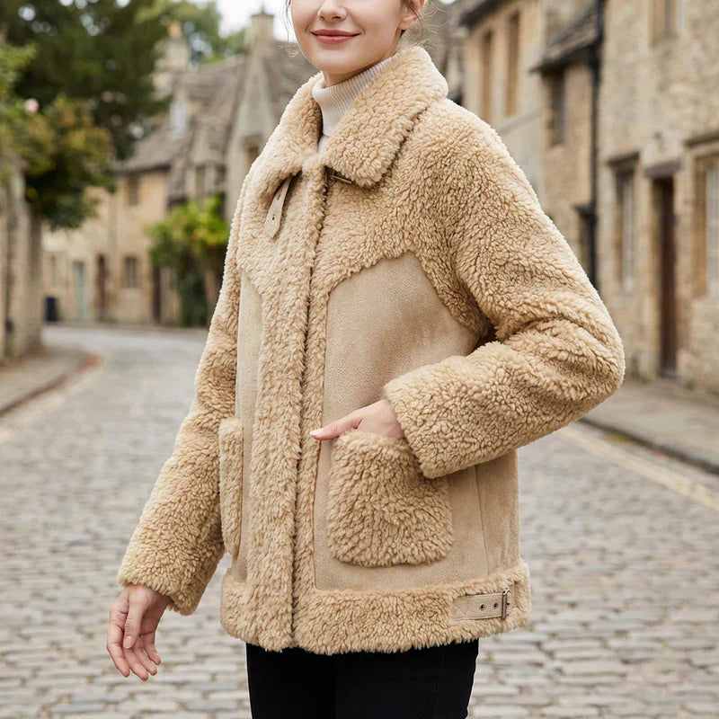 Inna - Veste Chaude en Laine Mélangée Sherpa