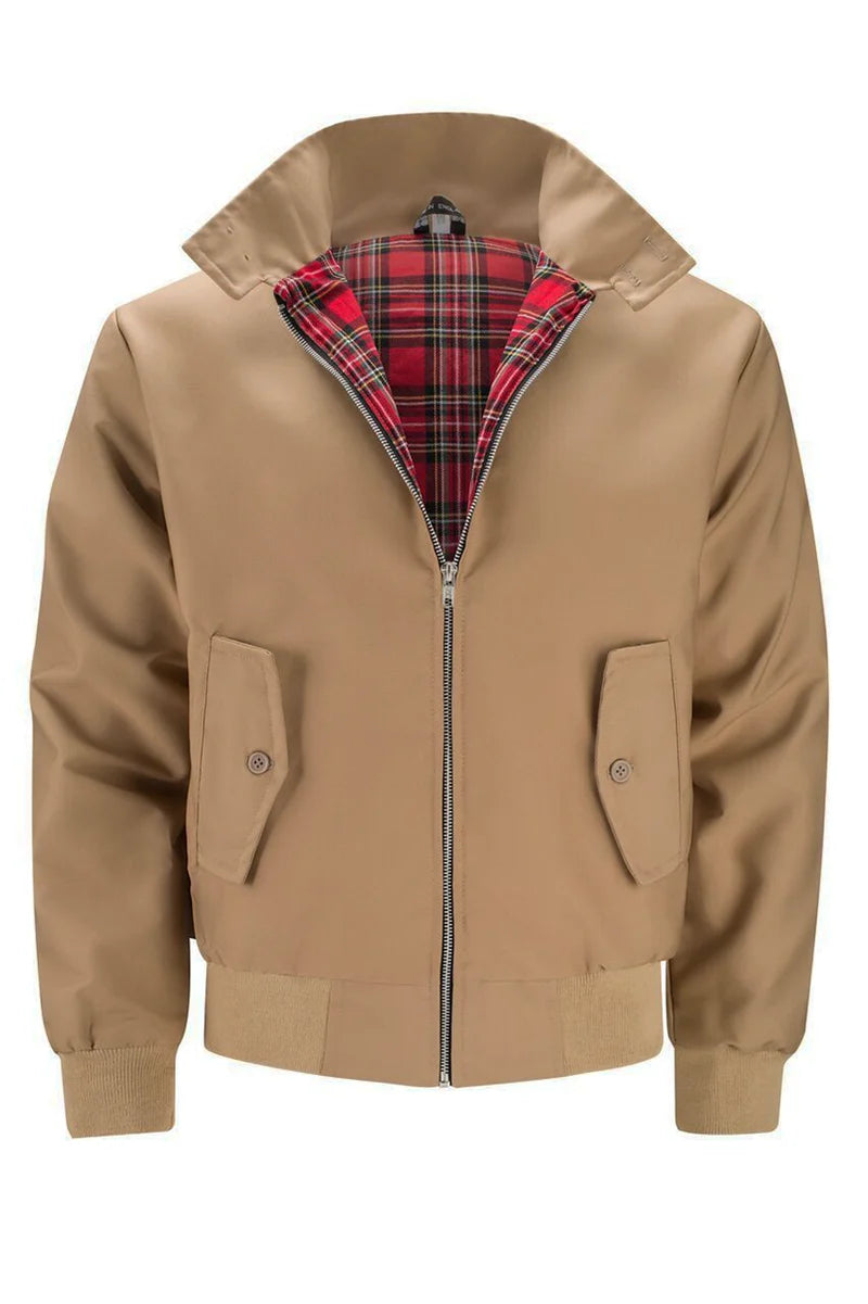 Kelvin - Chaqueta Chic Informal con Forro a Cuadros
