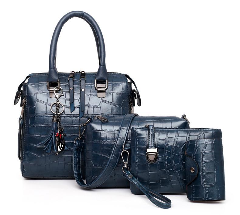 Cathy - Set de Bolsos de Cuero Cocodrilo 4pzs
