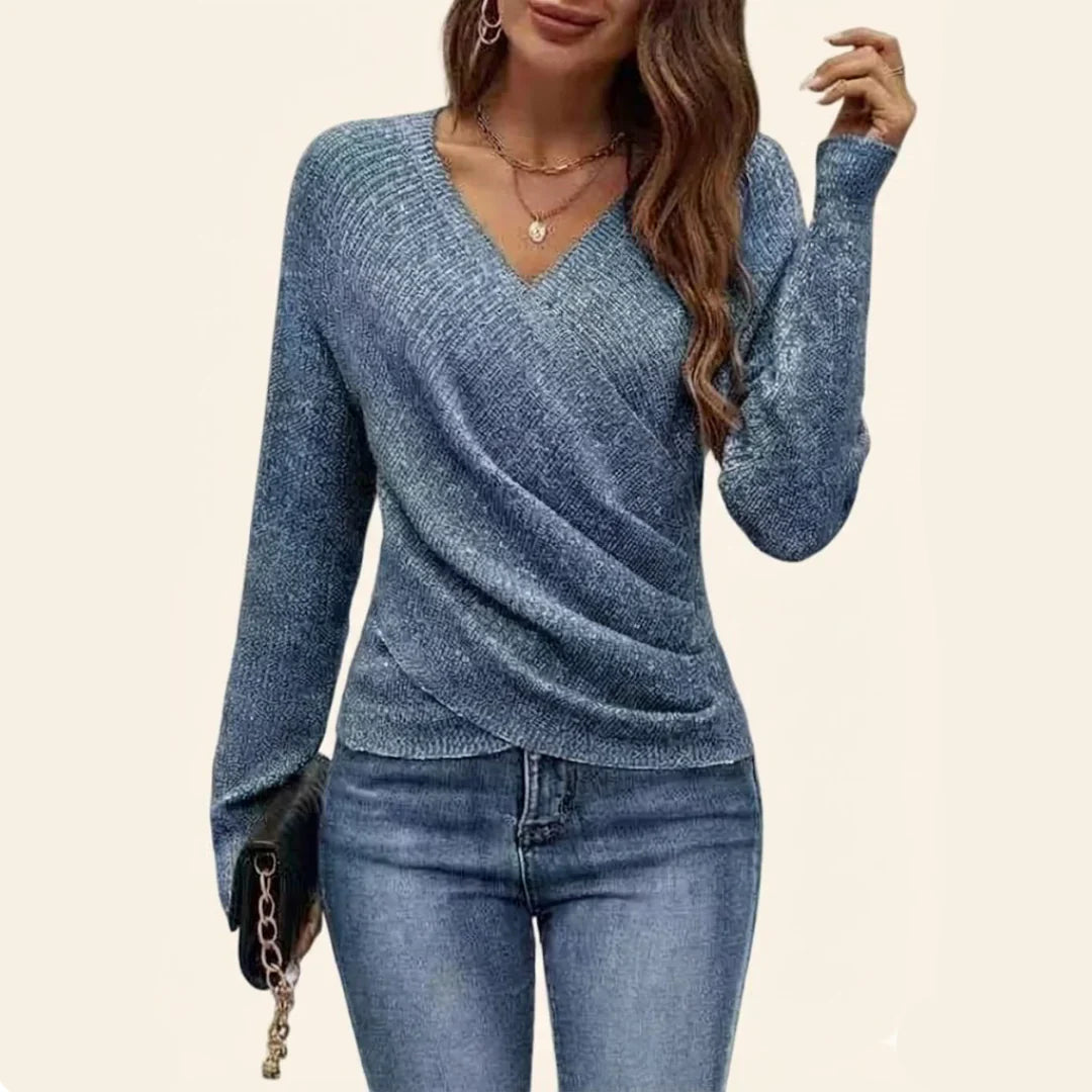 Amalya - Suéter Elegante De Algodón Cruzado