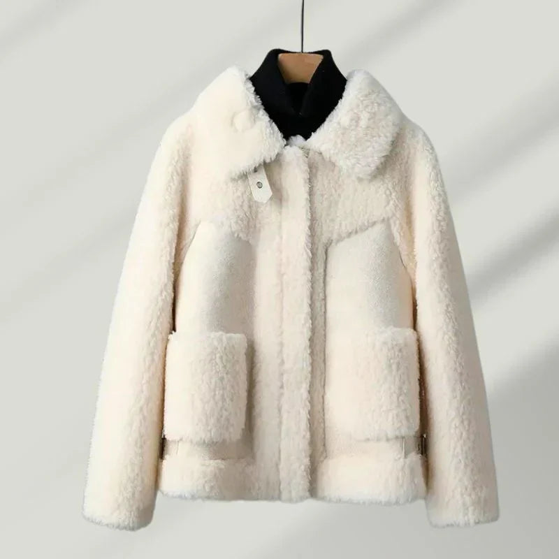 Inna - Veste Chaude en Laine Mélangée Sherpa