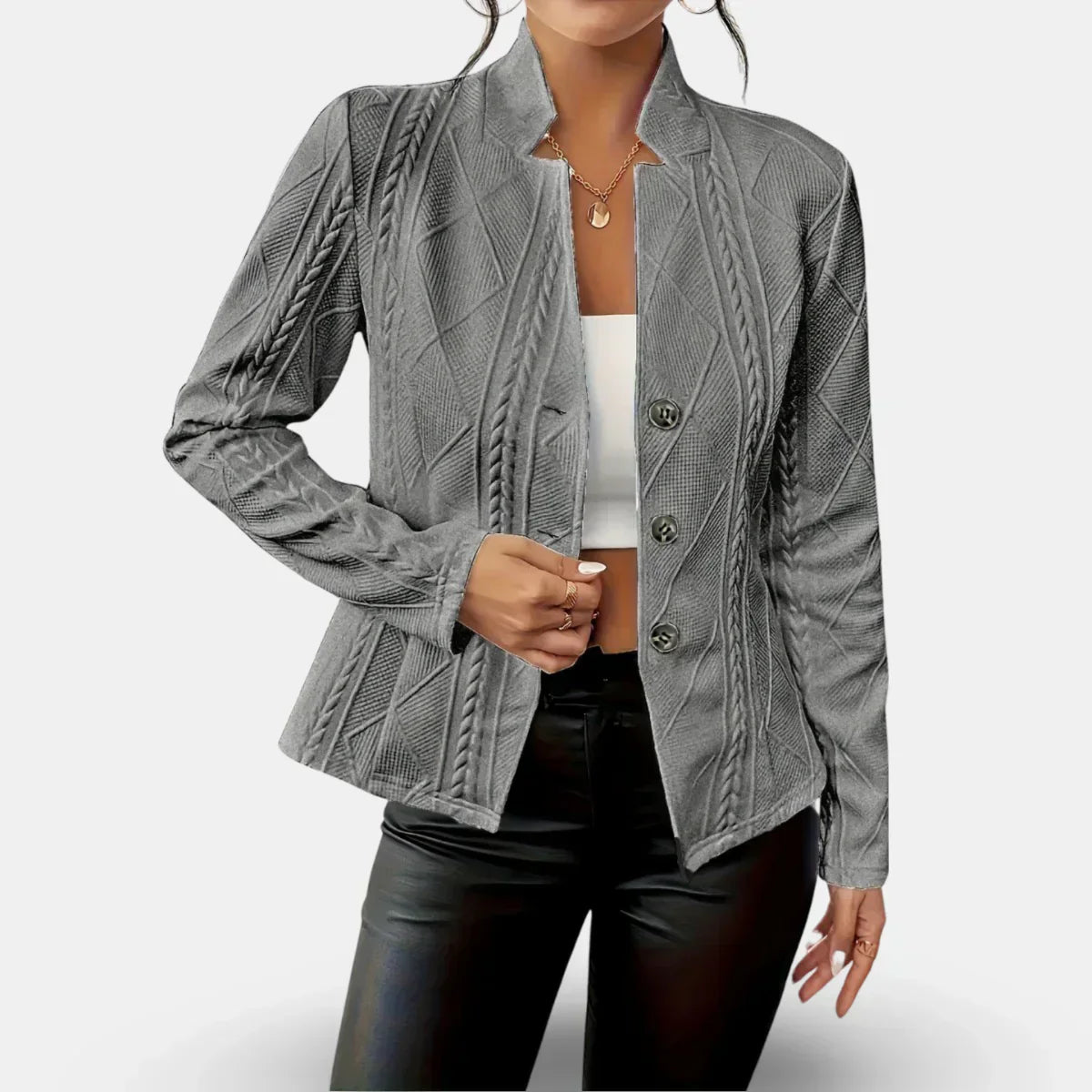 Rita - Blazer Élégant Ajusté à Relief