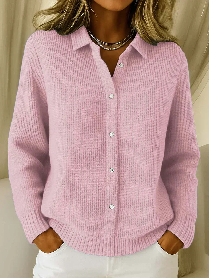 Carole - Cárdigan Estilo Camisa De Punto Suave
