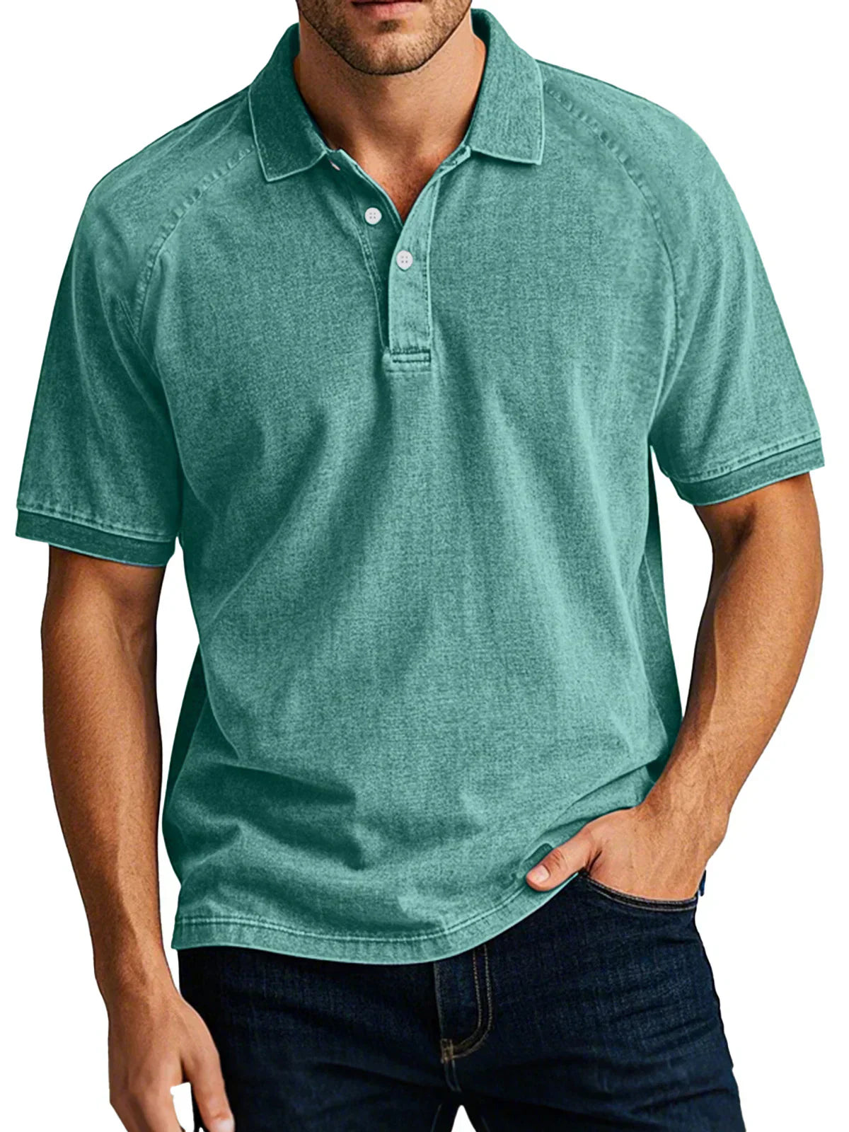 Quentin - Luksuriøs Let Denim Retro Poloshirt