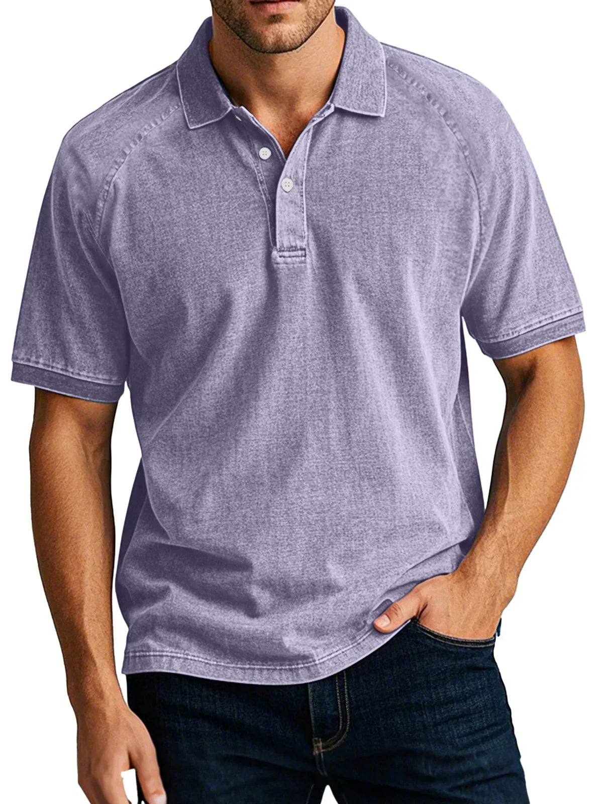 Quentin - Luksuriøs Let Denim Retro Poloshirt