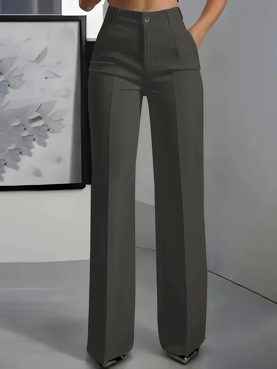 Esma - Élégant Pantalon Taille Haute Stretch Confort