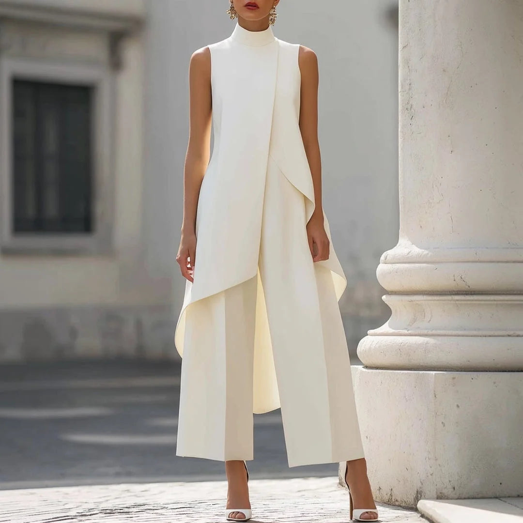 Eleanis - Mono Divino Efecto Pantalón y Blusa Larga Sofisticada
