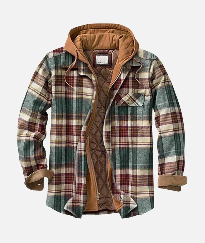 Melio - Chaqueta con Capucha a Cuadros Patchwork