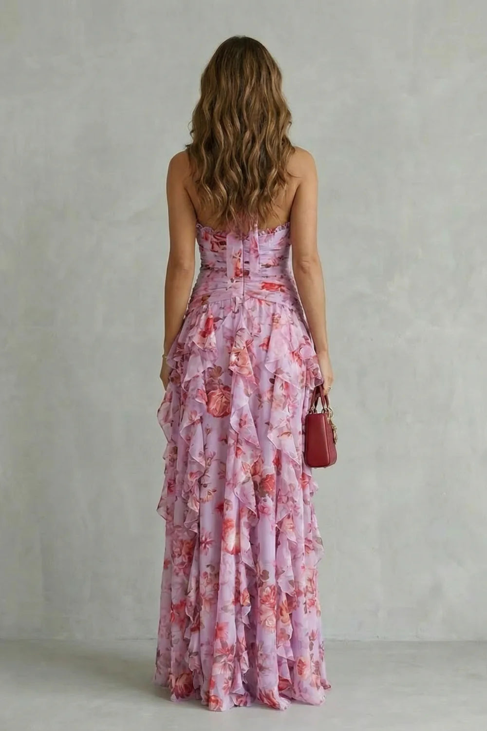 Margherita - Vestido Largo con Volantes y Flores Romántico
