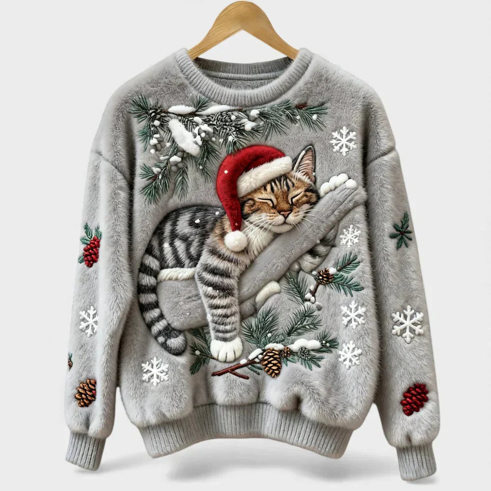 Romane - Pull Chat de Noël Ultra Doux