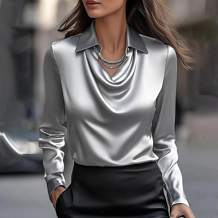 Eva - Blusa Elegante de Satén de Alta Calidad y Lujo