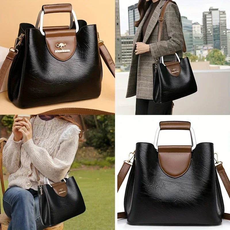 Yona - Bolso Tote de Cuero Compacto Clásico Kanguru