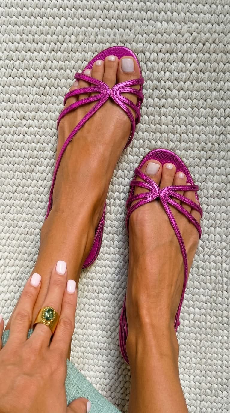 Margarida - Sandalias Elegantes de Charol Metálicas Femeninas