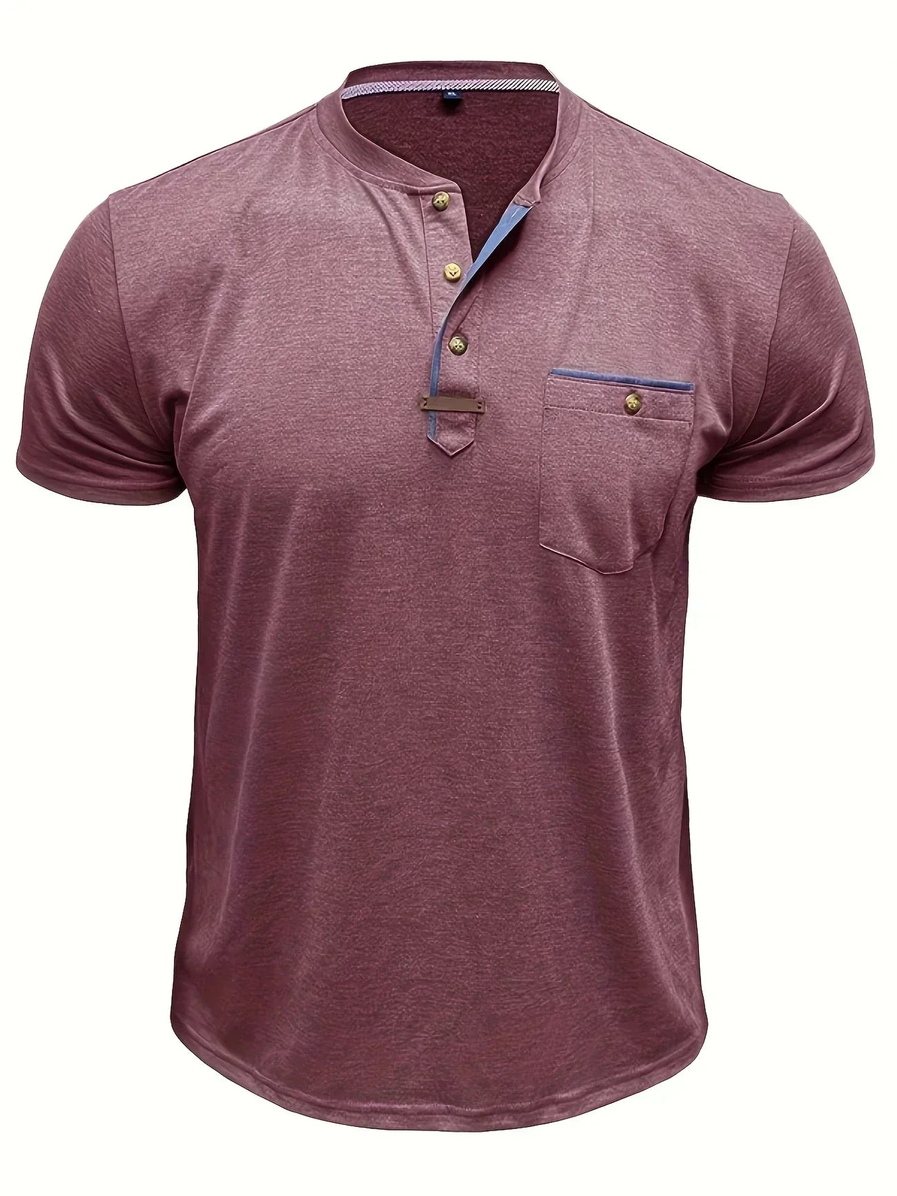 Eusébio - Elegant T-Shirt med Knapper og Lomme