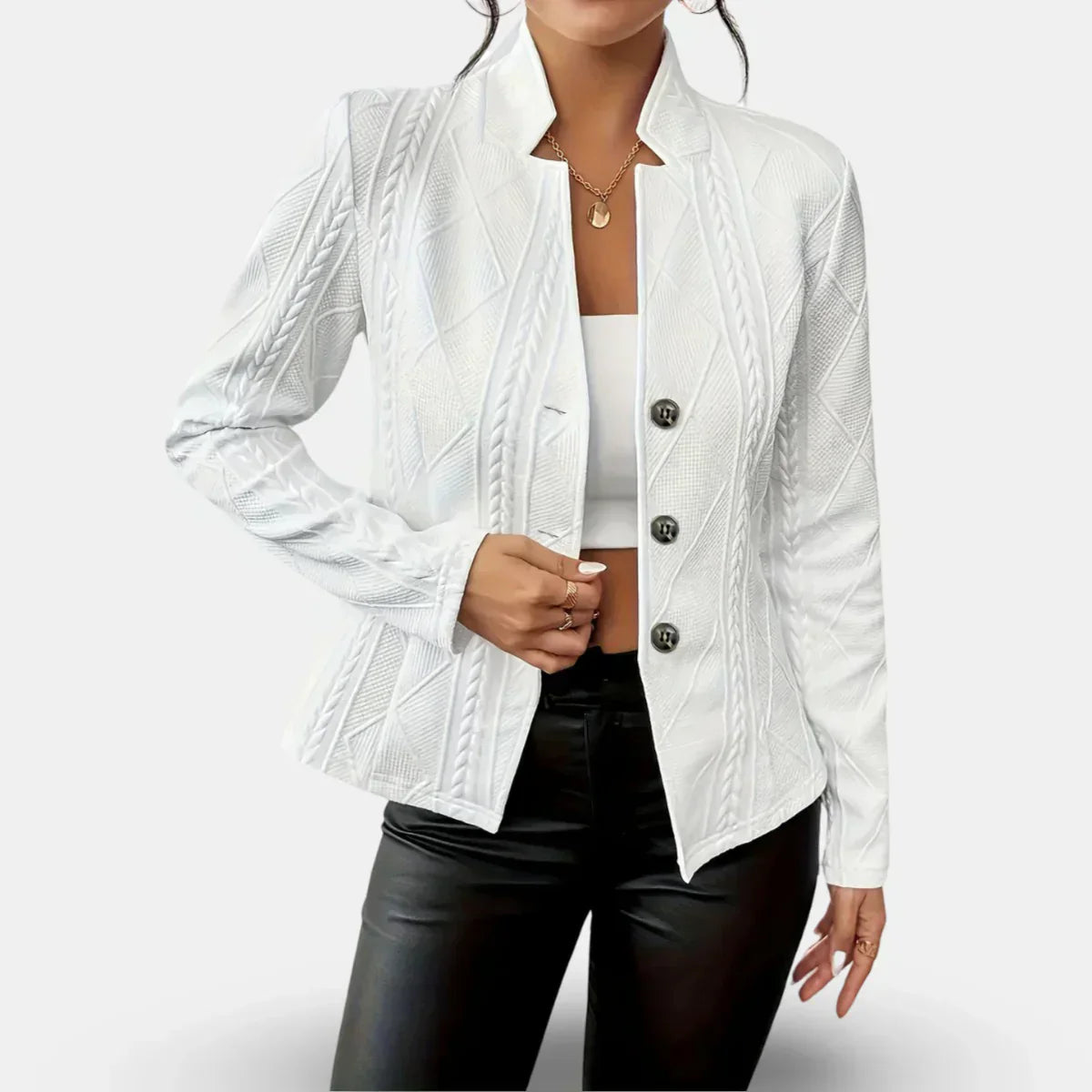 Rita - Blazer Élégant Ajusté à Relief