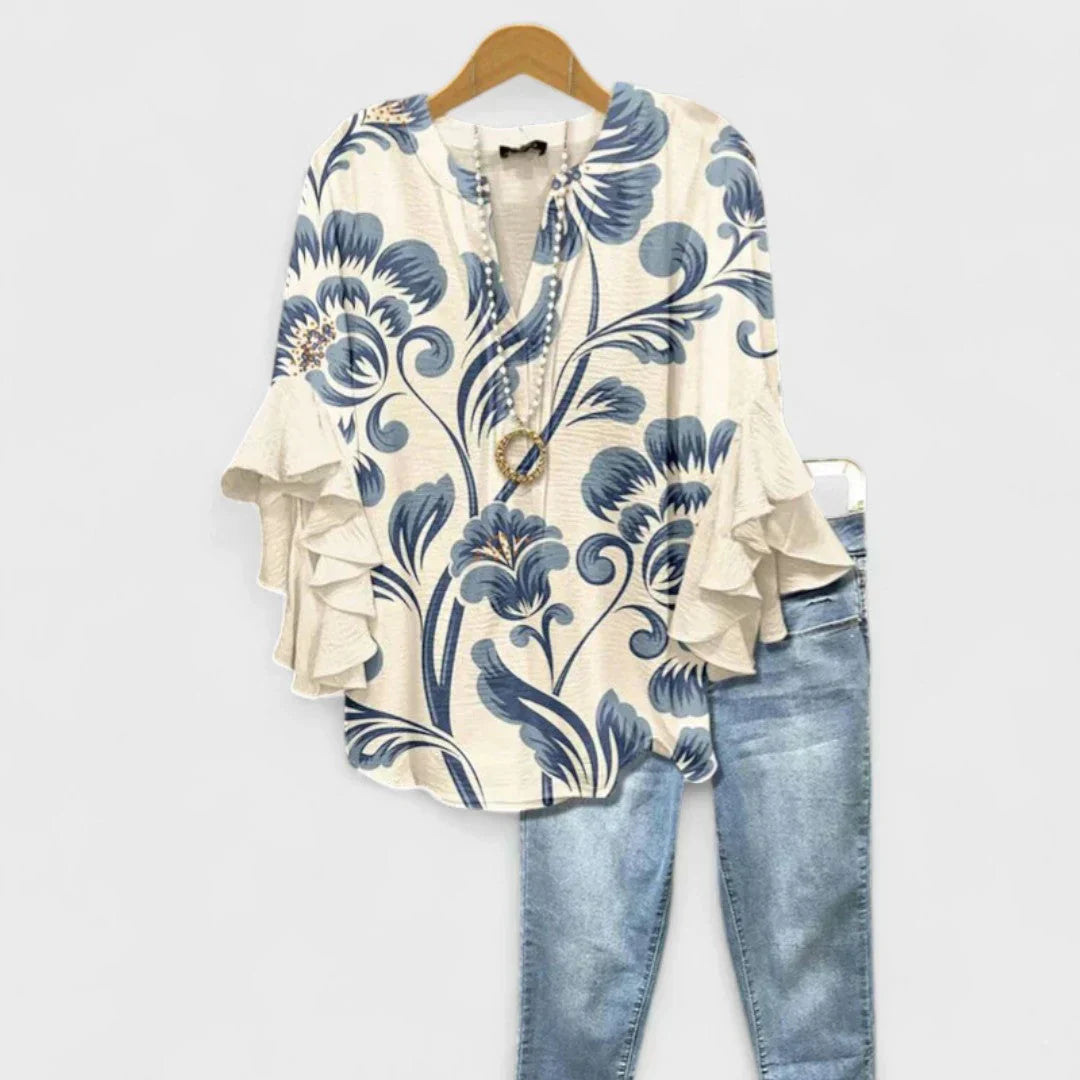 Virelina - Blusa de Algodón Elegante (Regalo Jeans Slim)