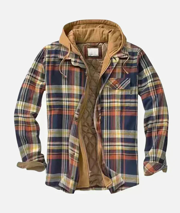 Melio - Chaqueta con Capucha a Cuadros Patchwork