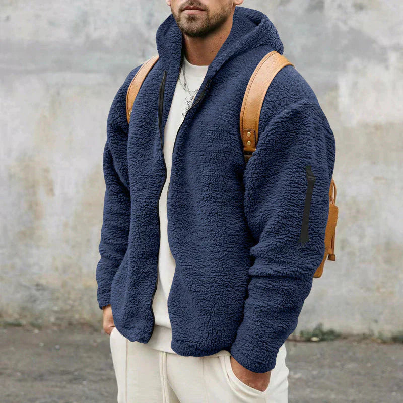 Samuel - Měkká Fleece Bunda s Kapucí