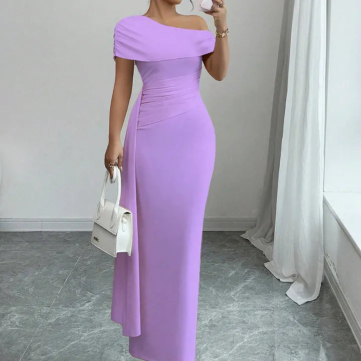 Elly - Vestido Largo de Noche Chic Drapado