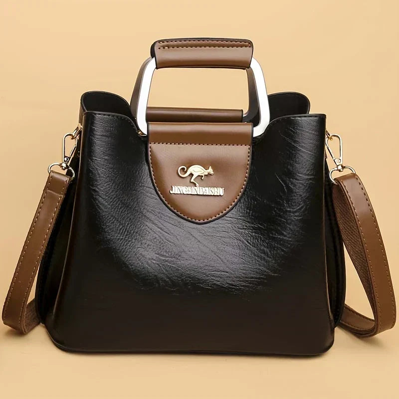 Yona - Bolso Tote de Cuero Compacto Clásico Kanguru