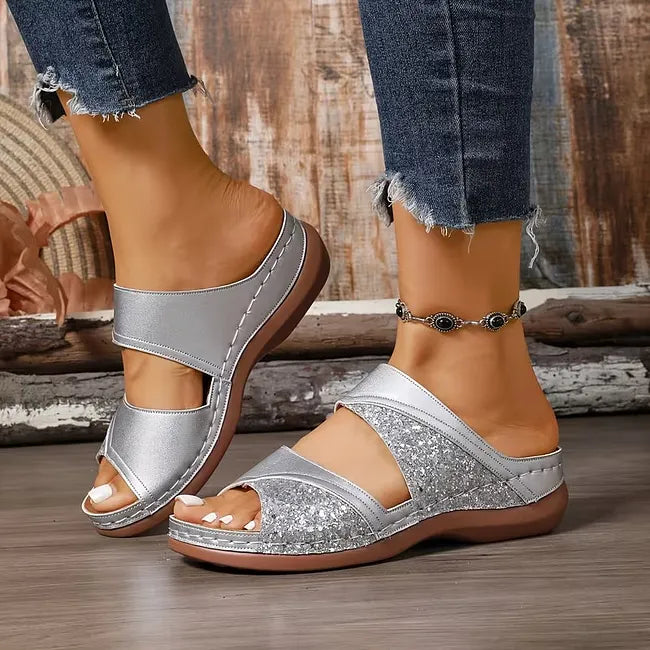 Seraphine - Mules con Cuña Cómodas de Confort Ortopédico