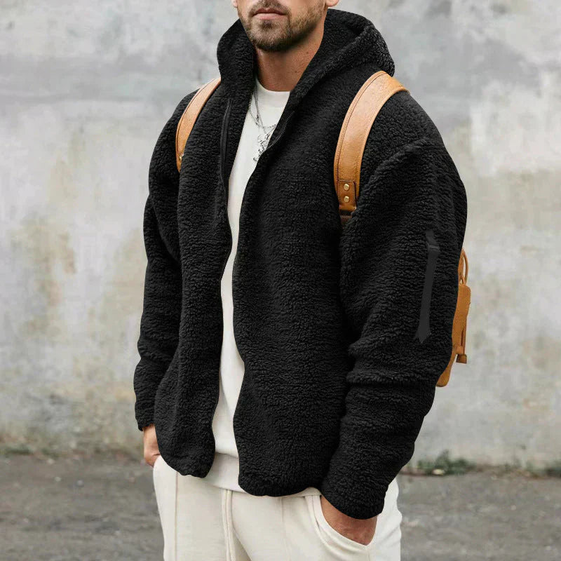 Samuel - Měkká Fleece Bunda s Kapucí