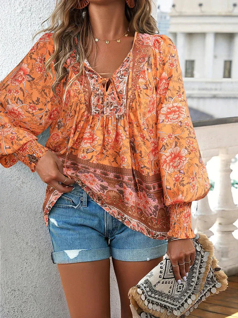 Albane - Blouse Fleurie Bohème Chic