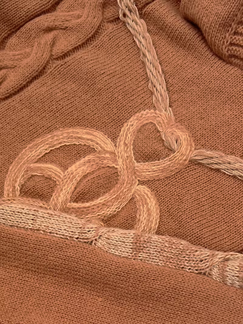 Abigaelle - Pull Vintage en Maille Naturelle à Capuche