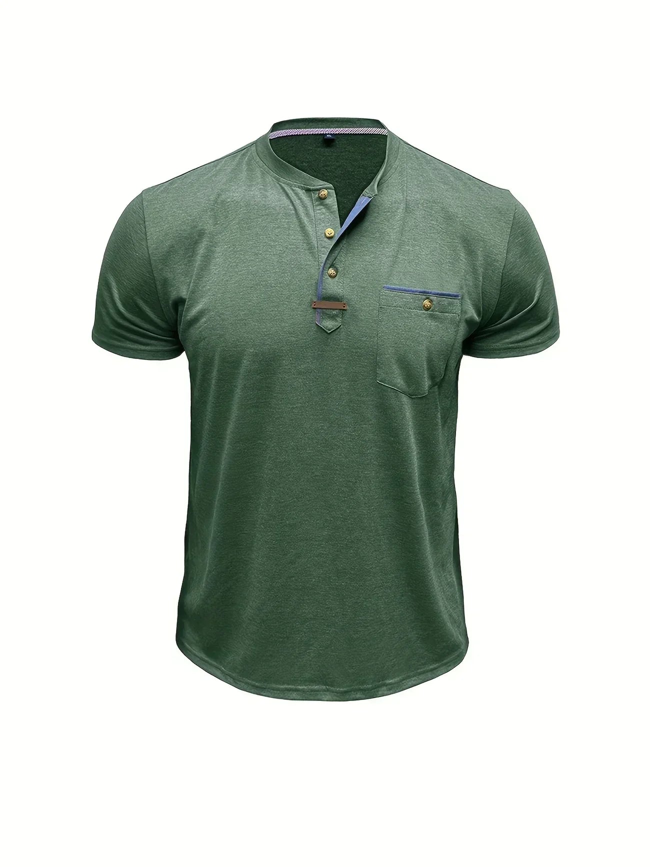 Eusébio - Elegant T-Shirt med Knapper og Lomme