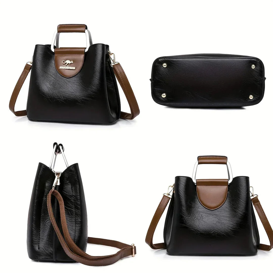 Yona - Bolso Tote de Cuero Compacto Clásico Kanguru