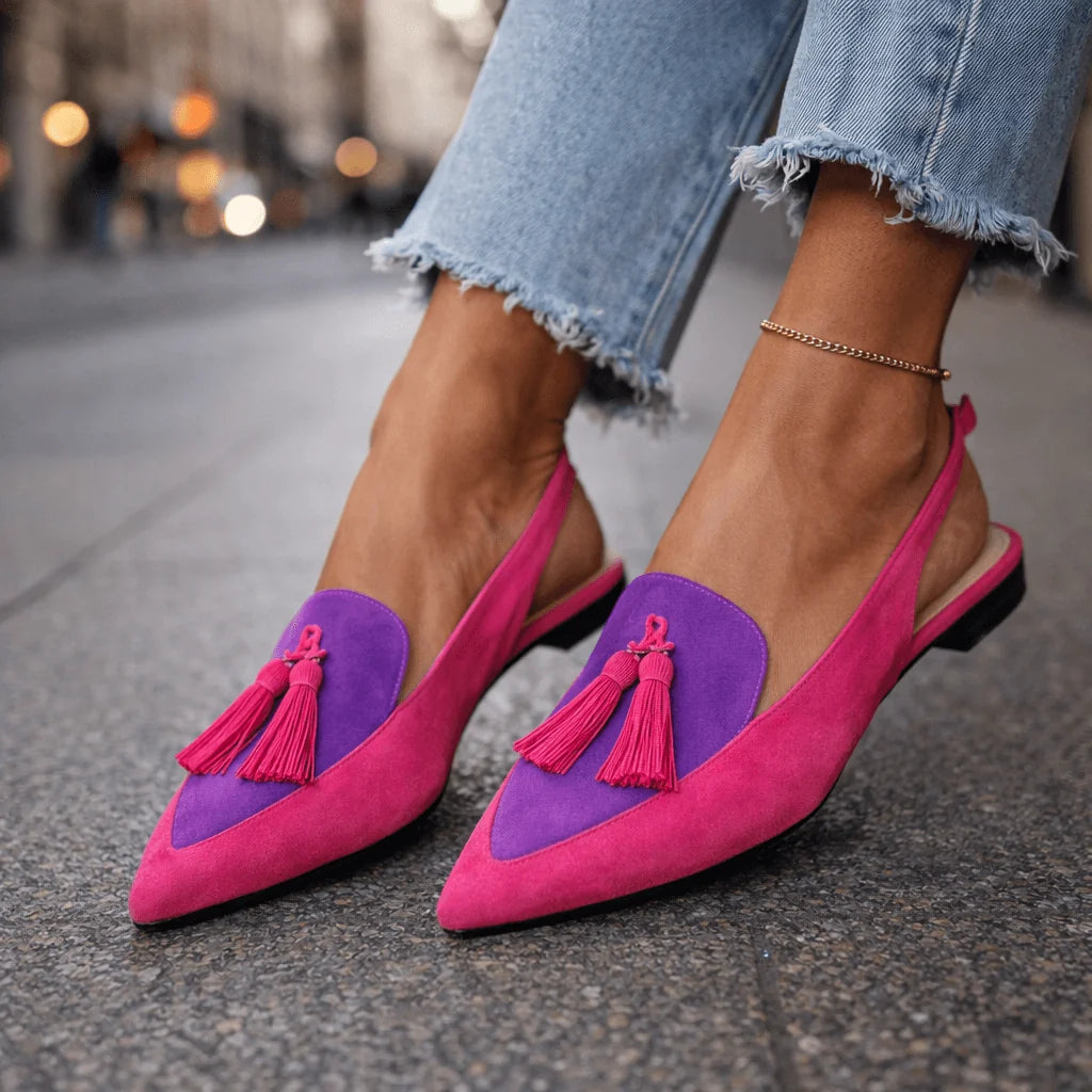 Zeynab - Zapatos Elegantes de Punta Fina con Tiras Ajustables
