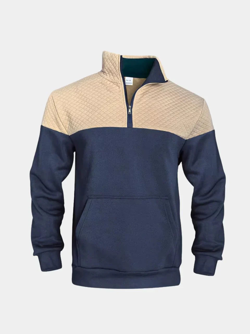 Théodore - Sweat en Coton Bicolore à Col Zippé