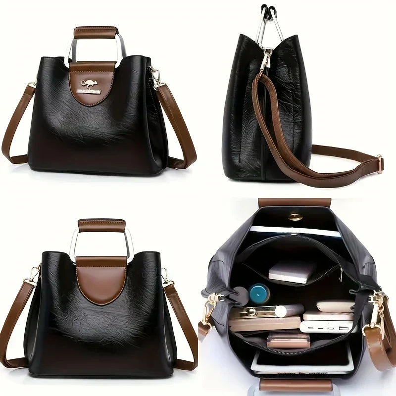 Yona - Bolso Tote de Cuero Compacto Clásico Kanguru