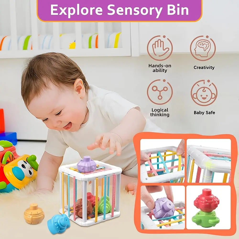 Kuub® Cage Montessori avec Blocs de Formes Sensorielles