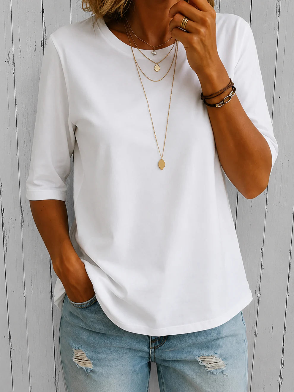Verlaine - Camiseta Cómoda con Collar de Regalo
