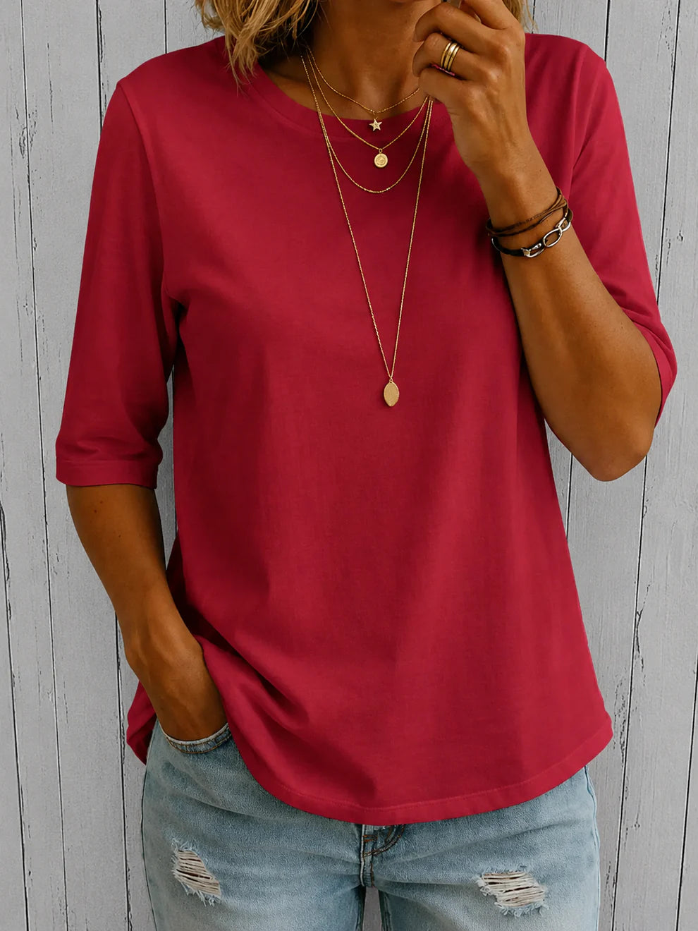 Verlaine - Camiseta Cómoda con Collar de Regalo