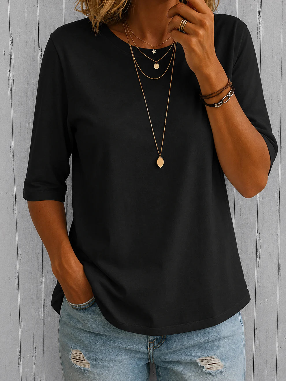 Verlaine - Camiseta Cómoda con Collar de Regalo