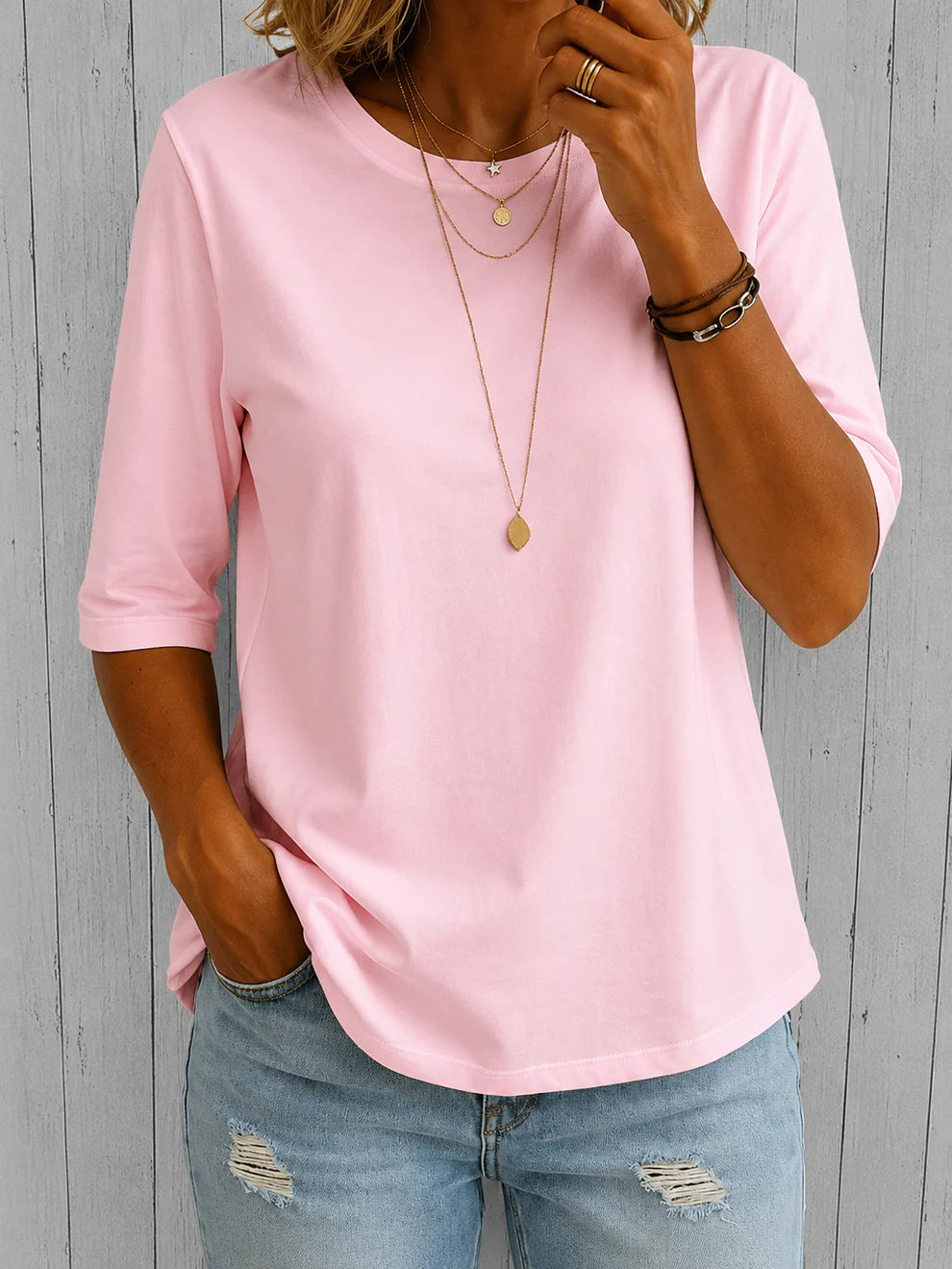 Verlaine - Camiseta Cómoda con Collar de Regalo