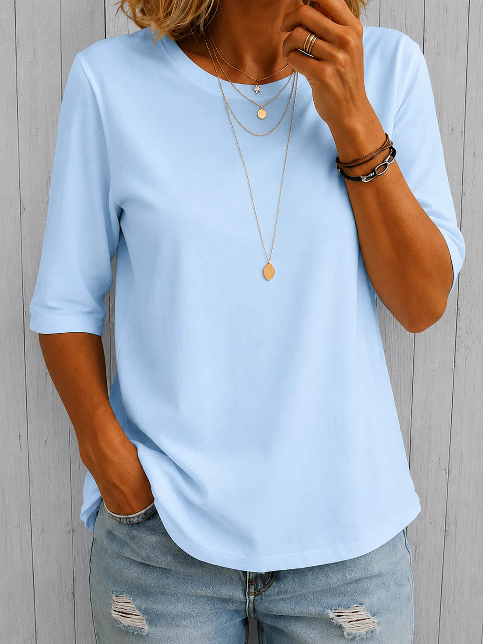 Verlaine - Camiseta Cómoda con Collar de Regalo