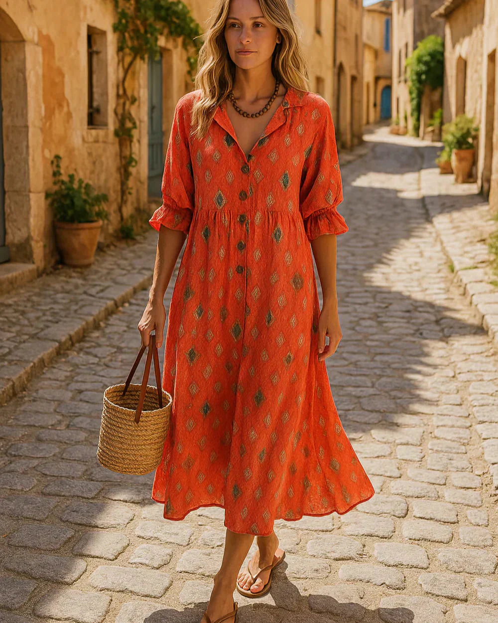 Avril - Organické Bavlnené Romantické Boho Šaty