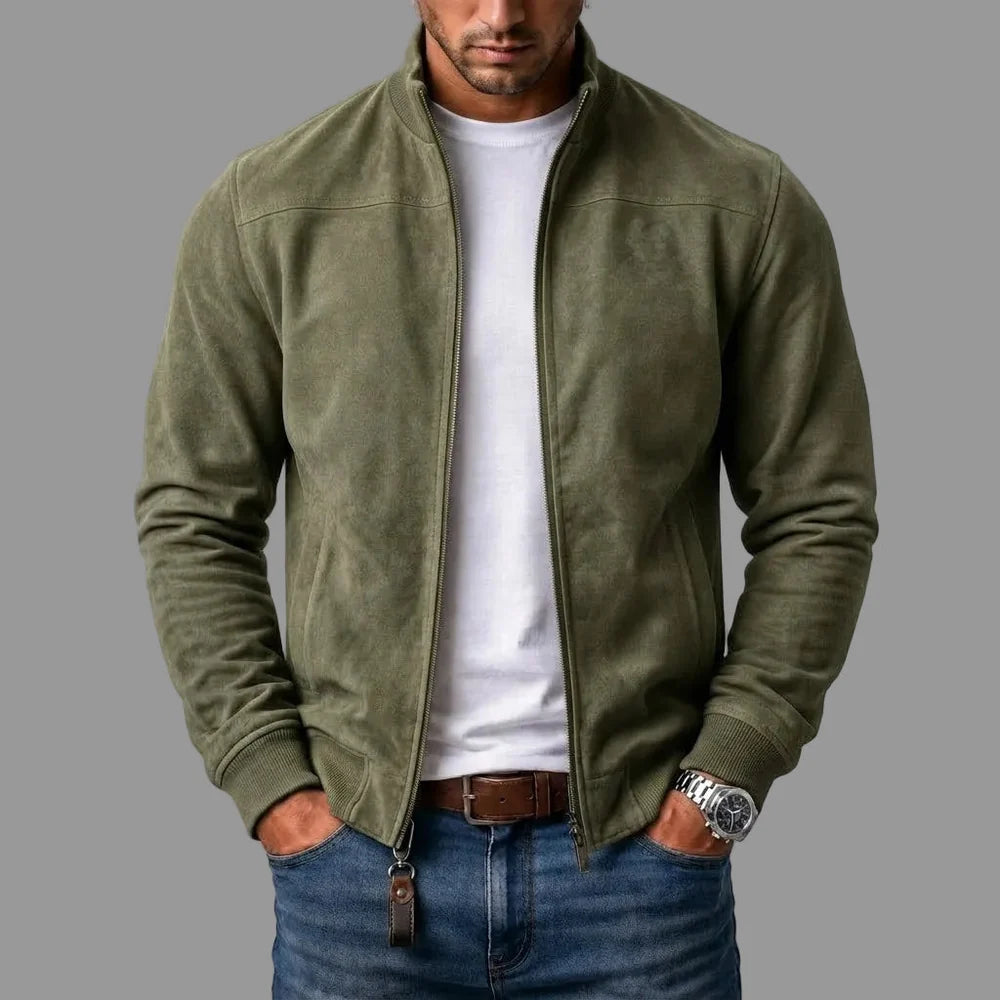 Jayson - Chaqueta Bomber de Ante Casual