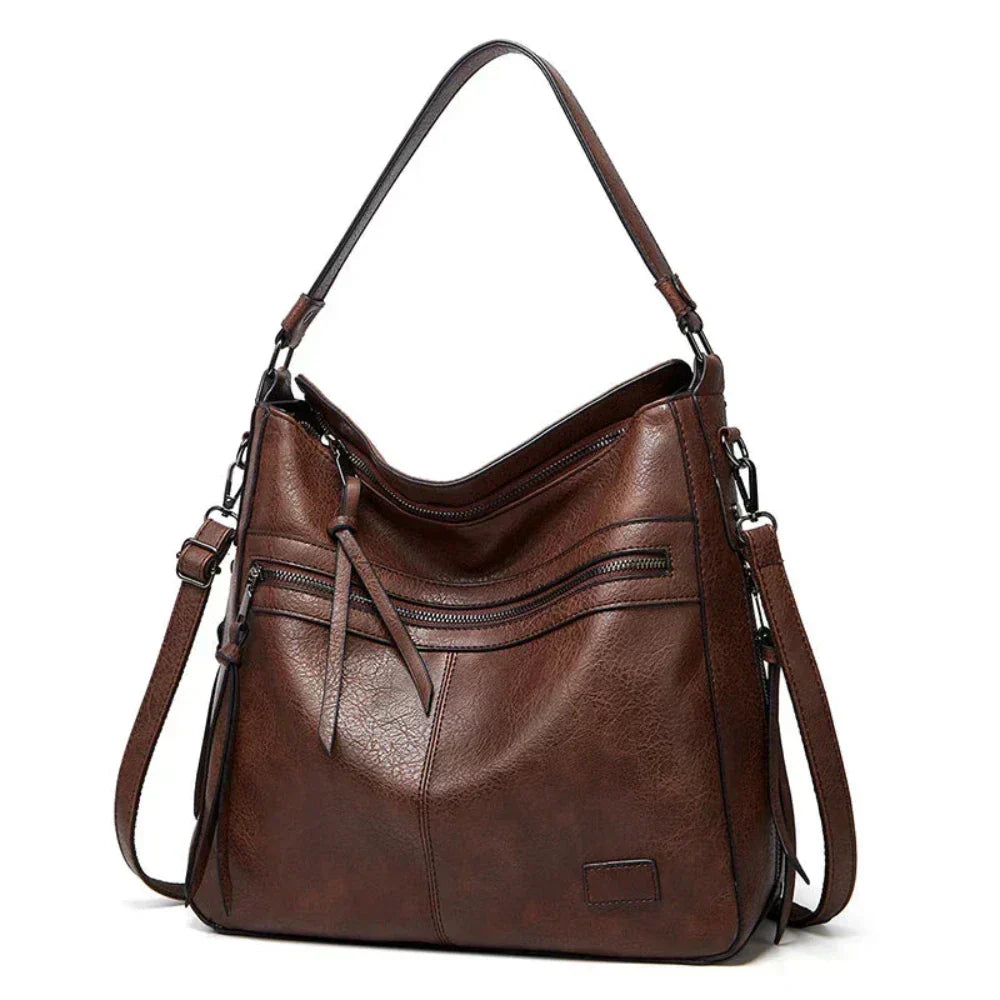 Idil - Bolso Hobo Amplio Estilo Vintage de Cuero