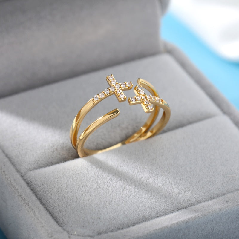Kinshasa - Bague Ajustable Croix