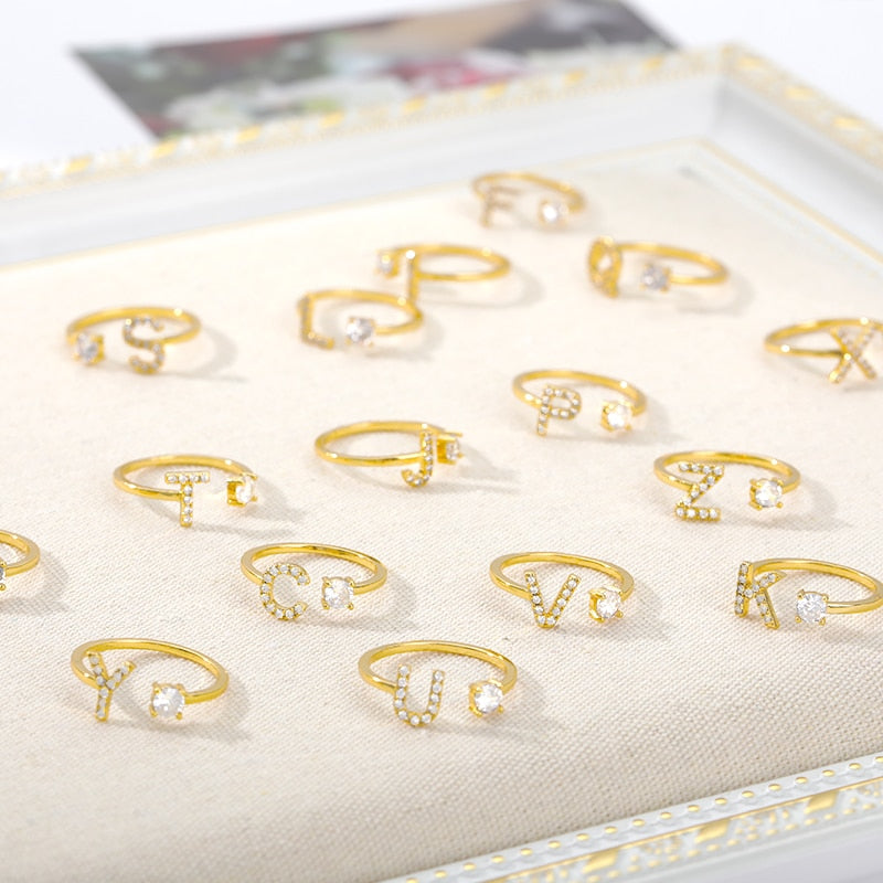 Buenos Aires - Bague Ajustable Initial Personnalisé
