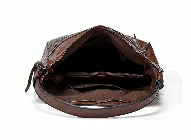 Idil - Bolso Hobo Amplio Estilo Vintage de Cuero