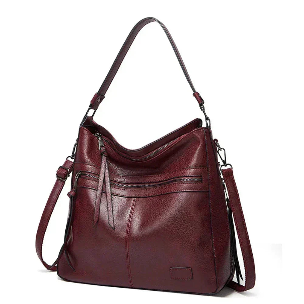 Idil - Bolso Hobo Amplio Estilo Vintage de Cuero
